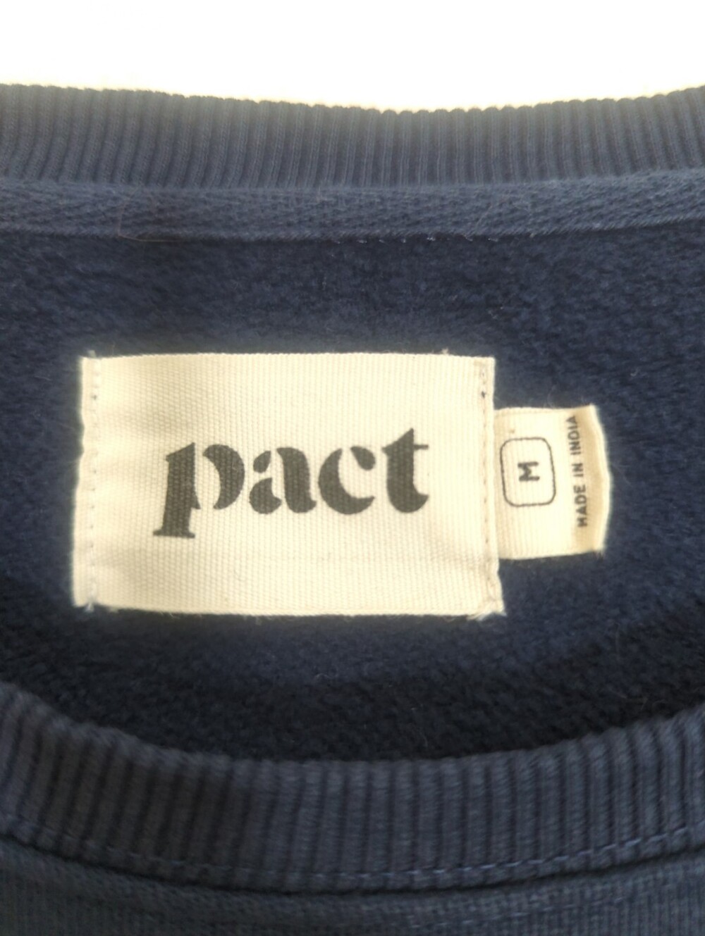 Pact Navy Sweatshirt with White Heart "Love" Graphic - Picture 2 of 5